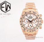 (EW Factory) Rose Gold White Dial Rolex Daytona 40mm Swiss Watch in Asia 7750